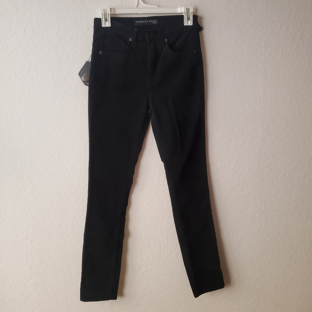 NWT Veronica Beard Kate 10" Skinny Corduroy Jeans Forest Green Size 25